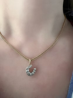 Old Cut Diamond Horseshoe Pendant