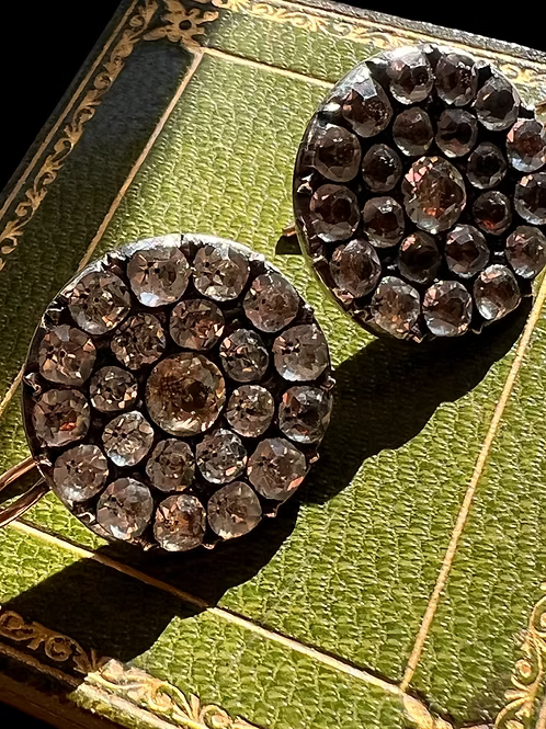 Georgian Paste Cluster Earrings