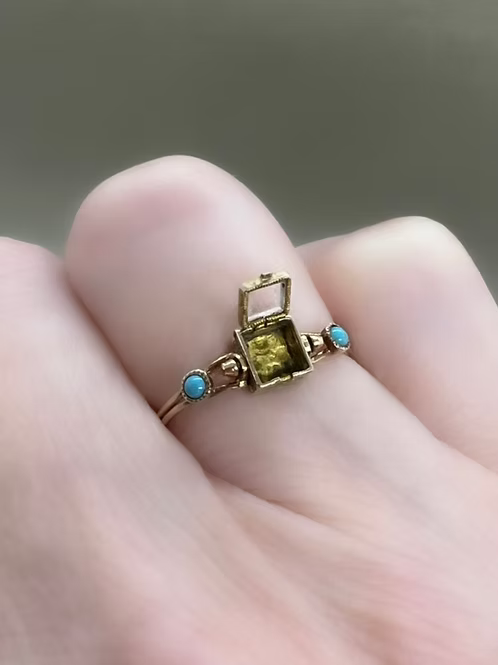 French Empire Swivel locket ring