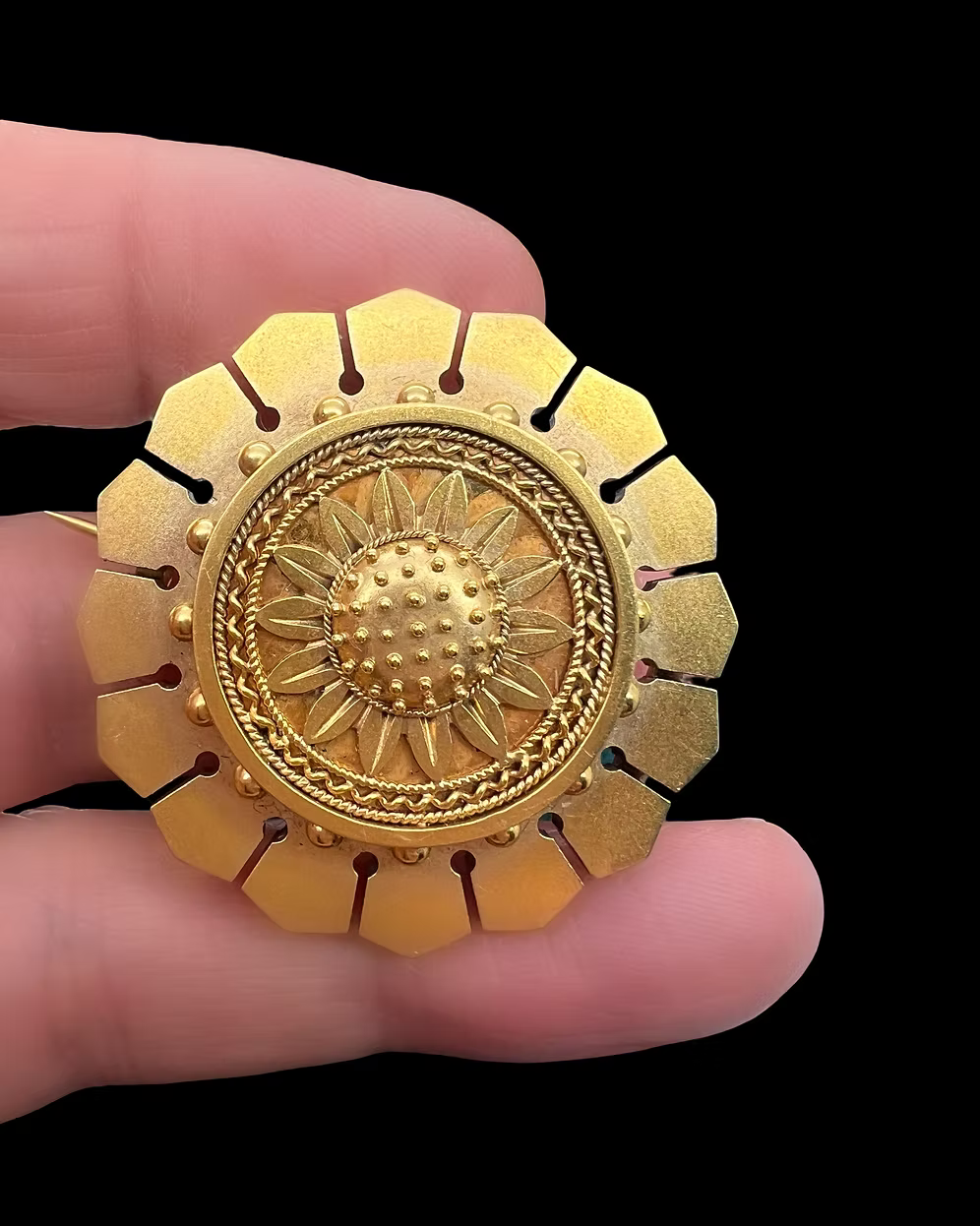 Victorian Sunflower Brooch