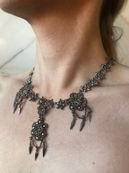 Elaborate cut-steel chandelier necklace c.1840