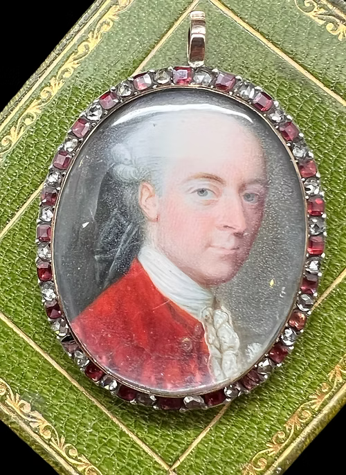Jewelled Portrait Miniature Pendant