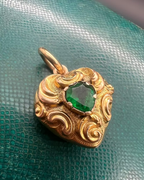 Emerald Repoussé Heart