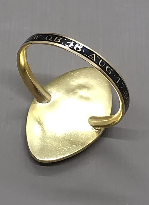 Navette Sepia ring for two sisters 1784 Not Lost but Gone Before