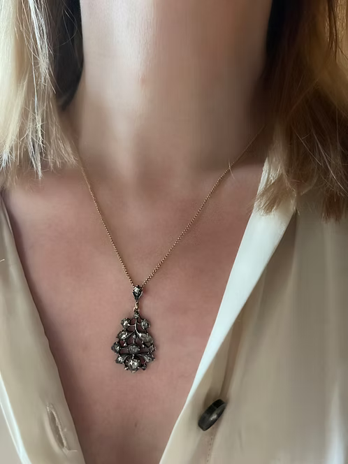 Rococo Rose Diamond Pendant
