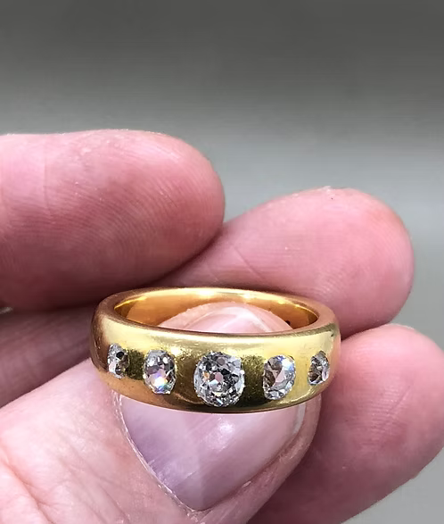 Victorian Diamond Flush-Set Rin