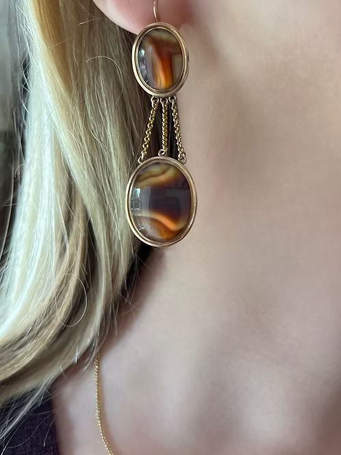 French Empire Agate Earrings