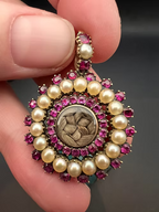 Georgian Ruby and Pearl Sentimental Pendant