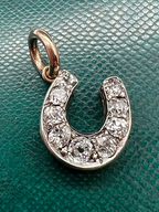 Old Cut Diamond Horseshoe Pendant