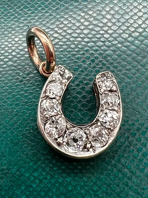 Old Cut Diamond Horseshoe Pendant