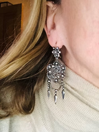 Cut Steel Chandelier Earrings