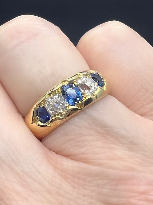 Sapphire and Old Cut Diamond Gypsy