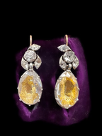 Foiled Georgian Rock Crystal Earrings