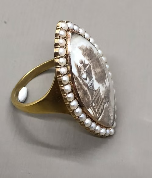 Sepia Mourning Ring 1784