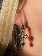 Ruby and Diamond Pendeloque Earrings