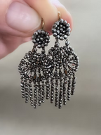 Cut steel Fringed Shell Earrings