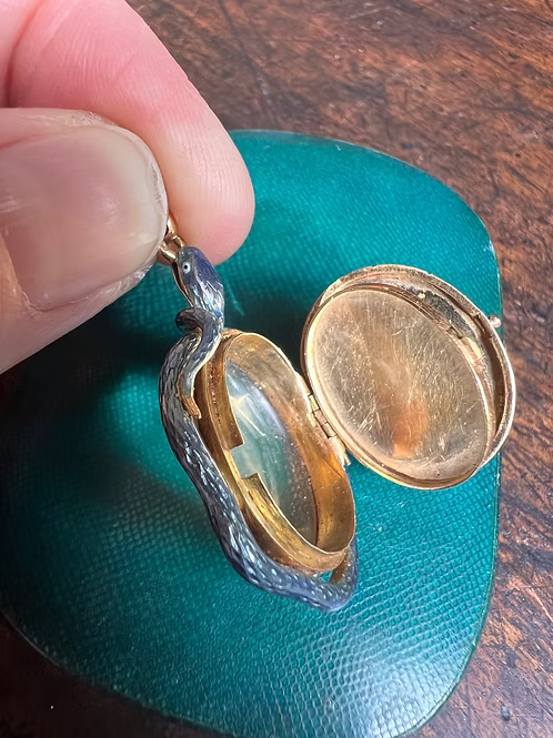 French Enamel Snake Pendant