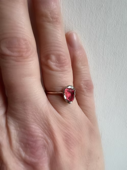 Rock Crystal Heart ring