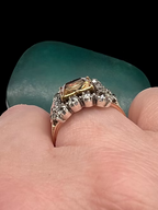 Topaz and Old Cut Diamond Georgian Ring