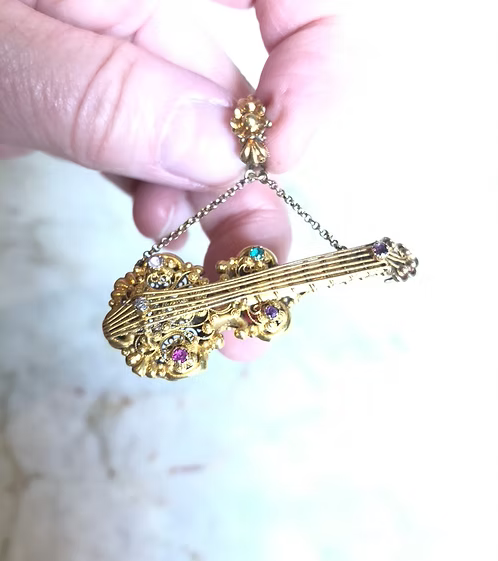 Georgian Acrostic Guitar Pendant