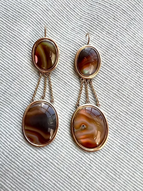 French Empire Agate Earrings