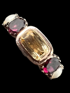 Topaz and garnet Georgian ring
