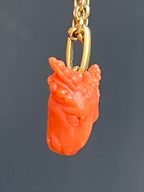 Coral Ram's Head Amulet
