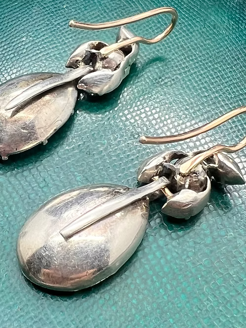 Foiled Georgian Rock Crystal Earrings