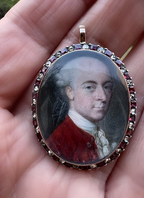Jewelled Portrait Miniature Pendant
