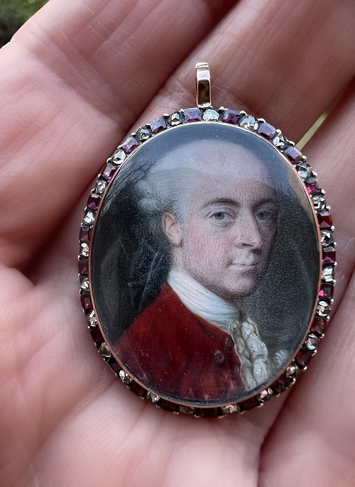 Jewelled Portrait Miniature Pendant