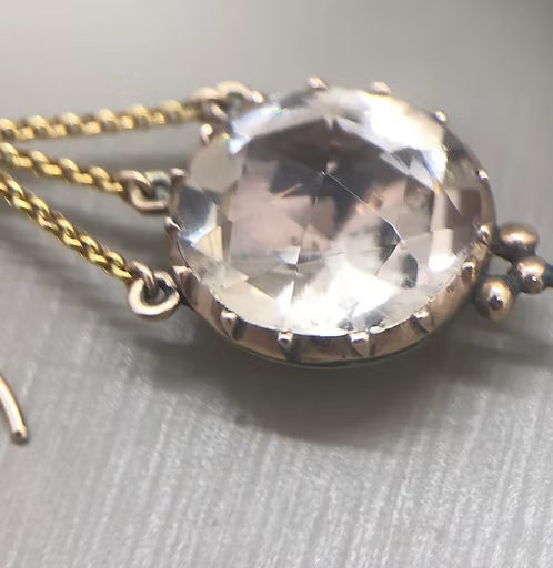 Foiled Quartz Georgian Earrings