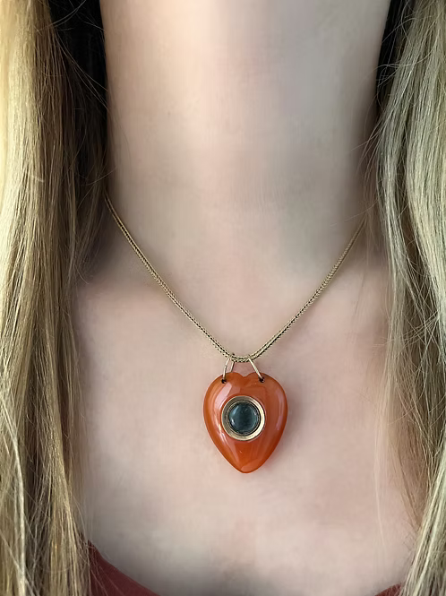 Carnelian Georgian Heart Pendant