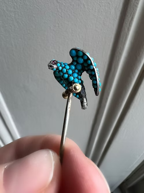 Turquoise Hawk Pin