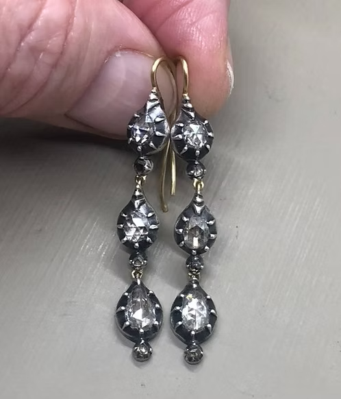 Rose-diamond Triple Teardrops