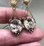 Foiled Quartz Georgian Earrings