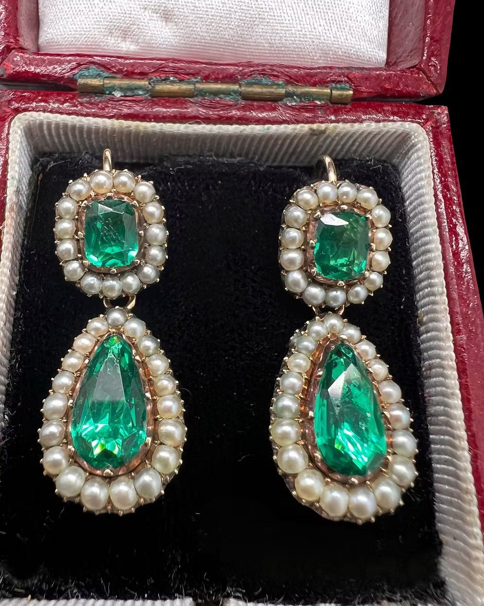 Georgian Paste and Pearl Earrings