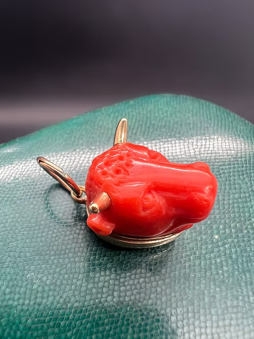 Coral Bull charm