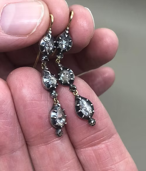 Rose-diamond Triple Teardrops