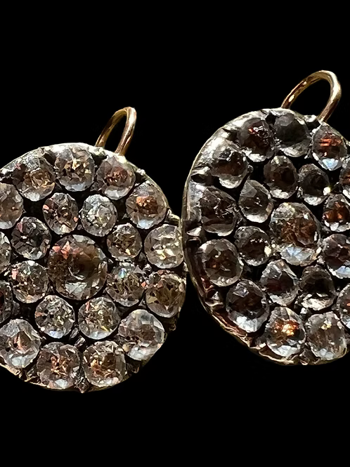 Georgian Paste Cluster Earrings