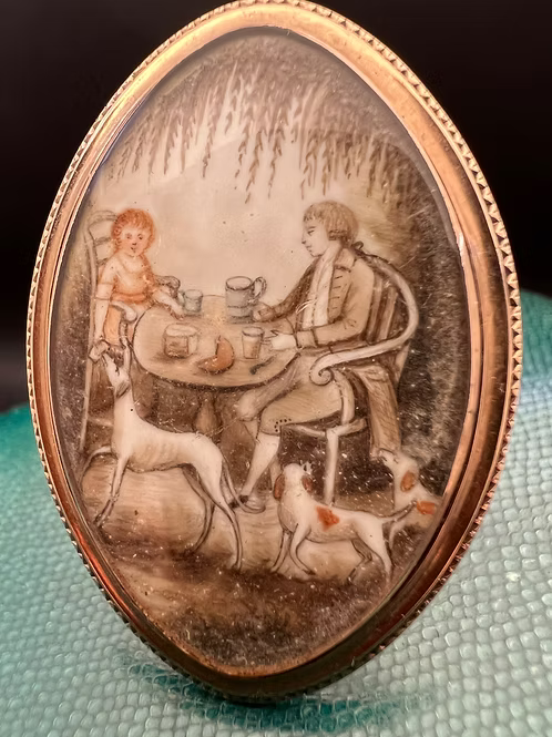 Father and Child Sepia 1780