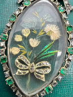 Emerald and Diamond Floral Navette
