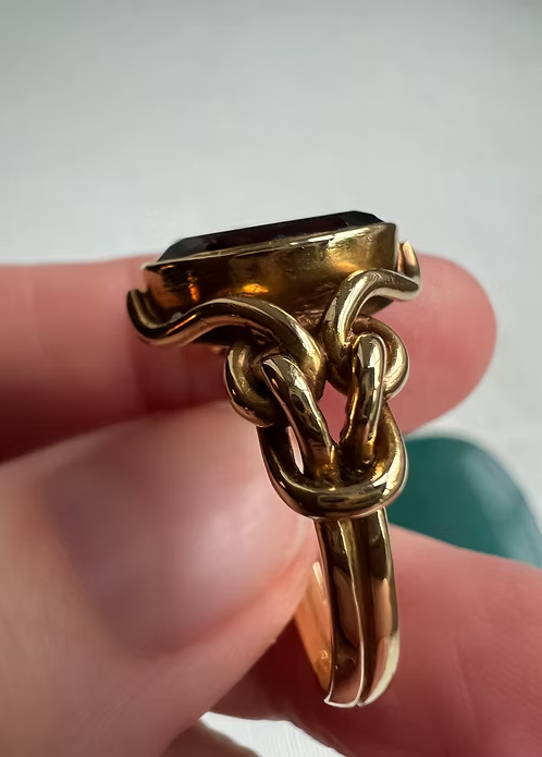 Garnet Intaglio Mourning Ring