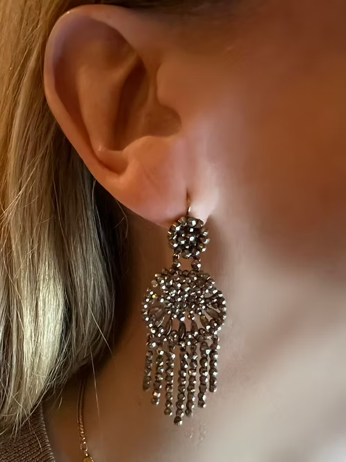 Cut steel Fringed Shell Earrings