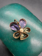 Citrine and Amethyst Pansy