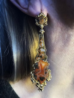 Georgian Moss Agate Articulated Earrings c.1830