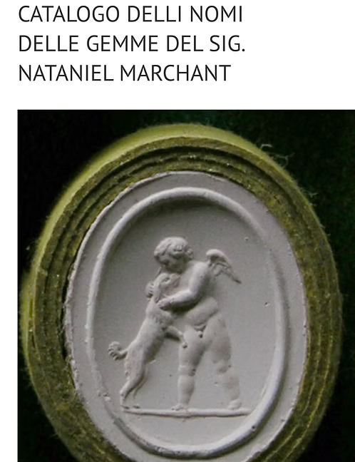 ‘Cupid caressing a dog’ after Marchant
