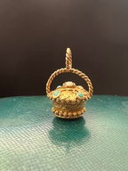 Georgian 2 Colour Gold Basket Charm