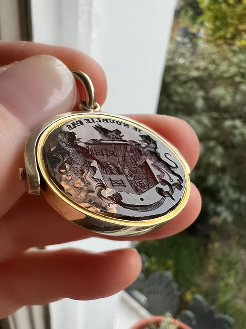 15ct Victorian Cairngorm Smokey Quartz Spinner Fob
