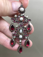Foiled Garnet Chandelier