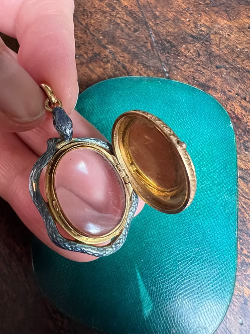 French Enamel Snake Pendant